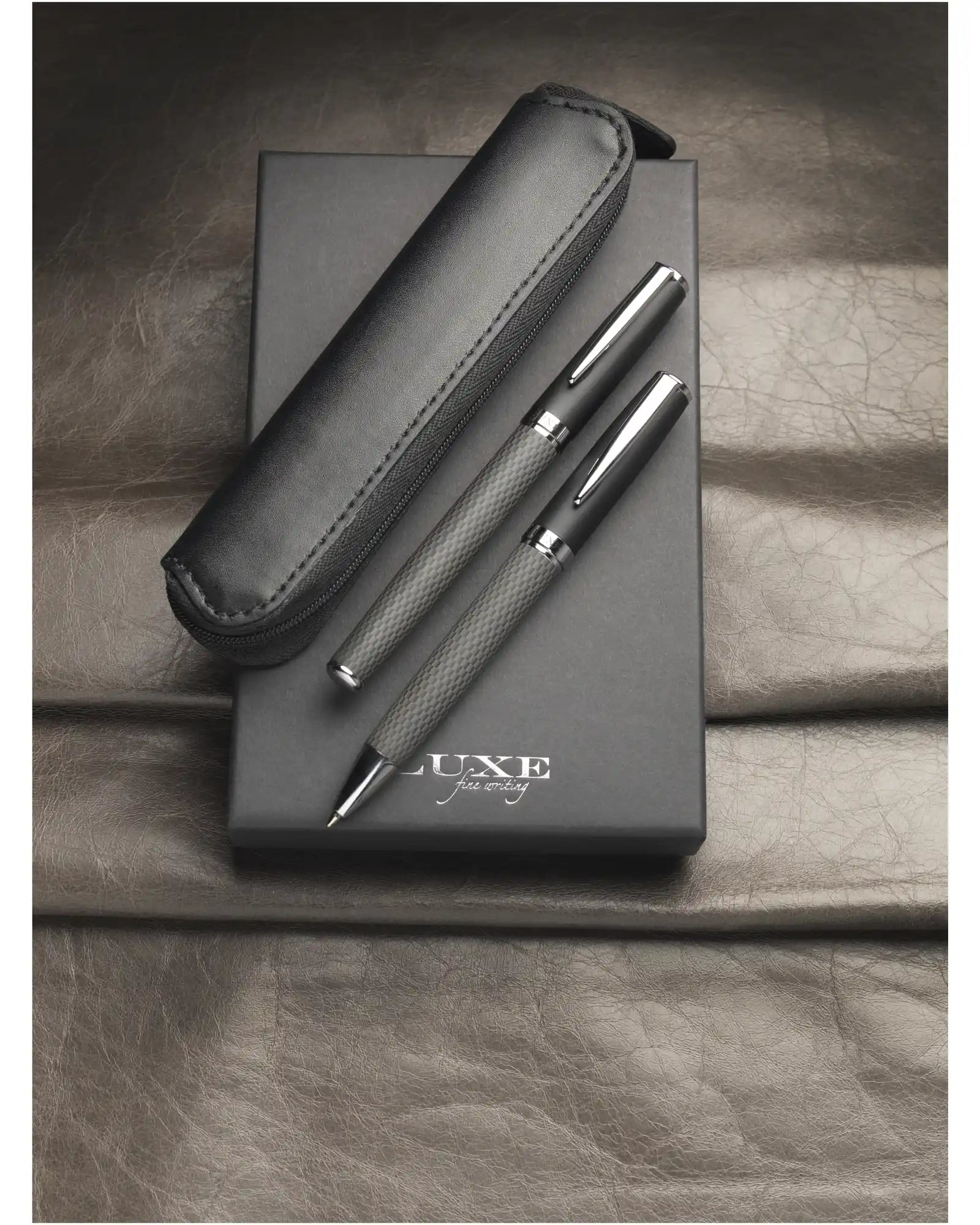 Parure de stylos métal éco LUXE Carbon à personnaliser - 4